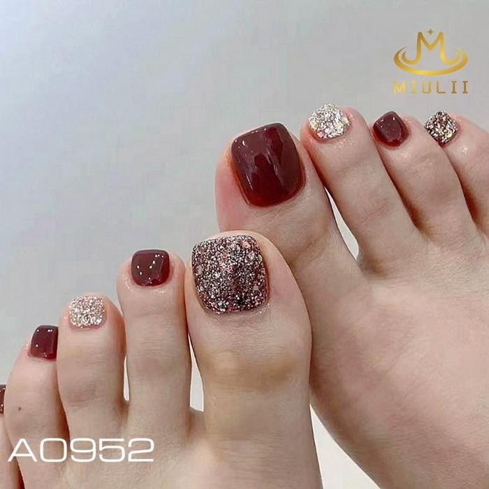 Pilihan- Miulii Barbie Nails A0952 Kuku Palsu Isi 24Pcs Art Lem Tempel Elegant Polish Cat