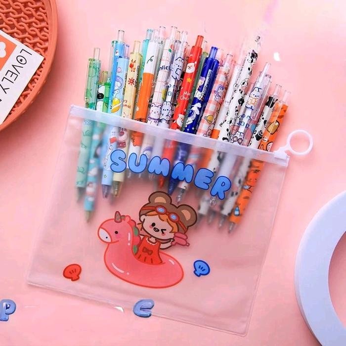 

New Pena Set (isi 20 Pcs) Model Tekan Dengan Berbagai Karakter