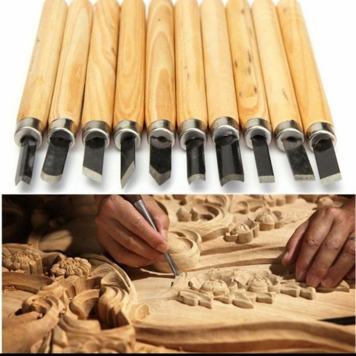 

New Set Pisau Ukir 10 in 1 Alat Pahat Kayu Wood Carving Knife