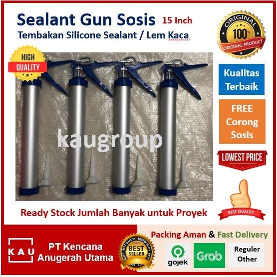 Ready GUN SEALANT SOSIS 15 INCH KUALITAS TERBAIK - TEMBAKAN SEALANT LEM KACA