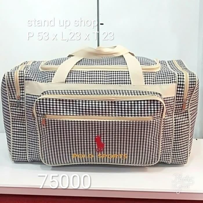 TAS TRAVEL TAS KOPER JINJING SELEMPANG MK15 MOTIF KOTAK HITCOK