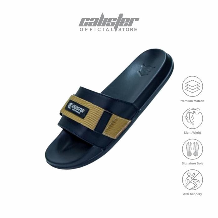 Brodo - Sandal Pria Karet Selop Distro Strap Sendal Aesthetic Hitam