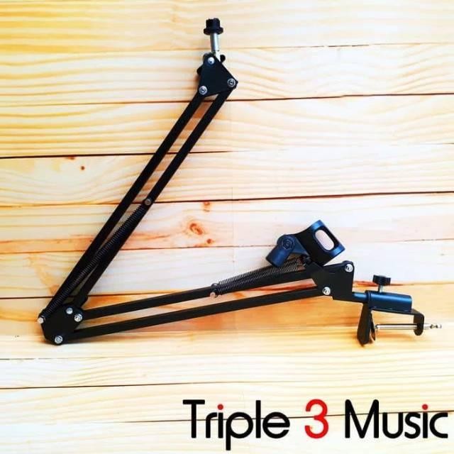 Ready Stand Microphone Broadcast radio stand Mic meja stand recording robot stand jepit