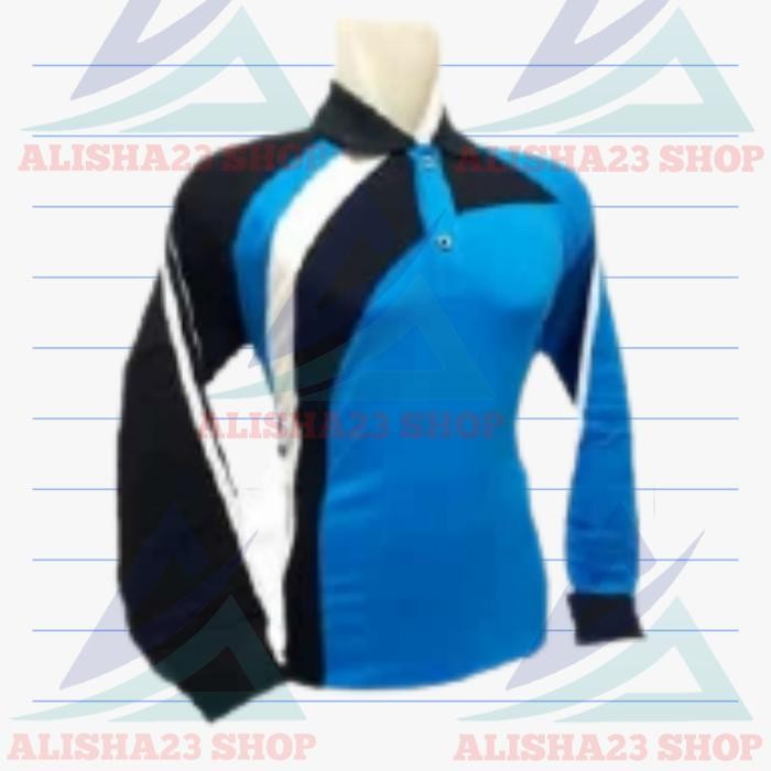 Kaos Olahraga Pria/Wanita Berkerah Lengan Panjang Kombinasi Warna Mlxl