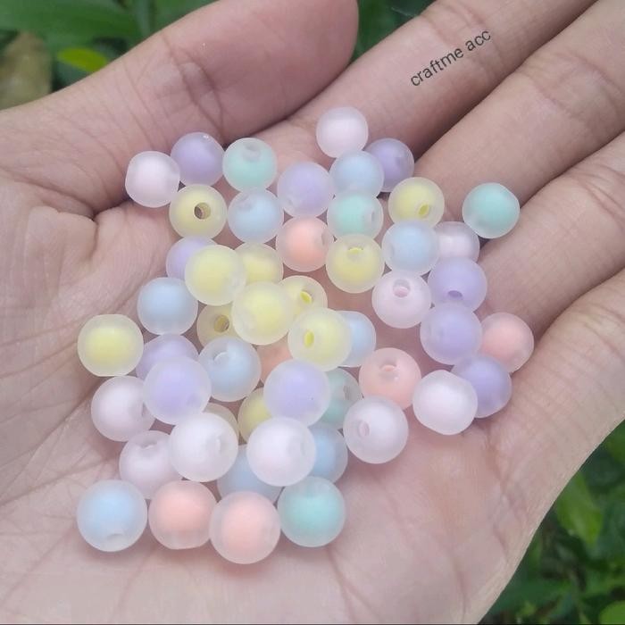 New 100PCS - Manik Manik Akrilik Bening/Manik Kristal Bulat/Mote Kristal