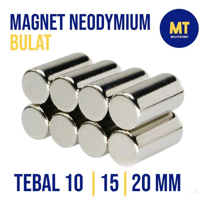 New Magnet Neodymium Bulat Ketebalan 10mm, 15mm, dan 20mm