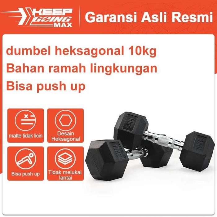 Matrix - Dumbbell Karet 10Kg/Cocok Untuk Pria Dan Wanita/Peralatan Fitness Rumah/Dumbbell Karet