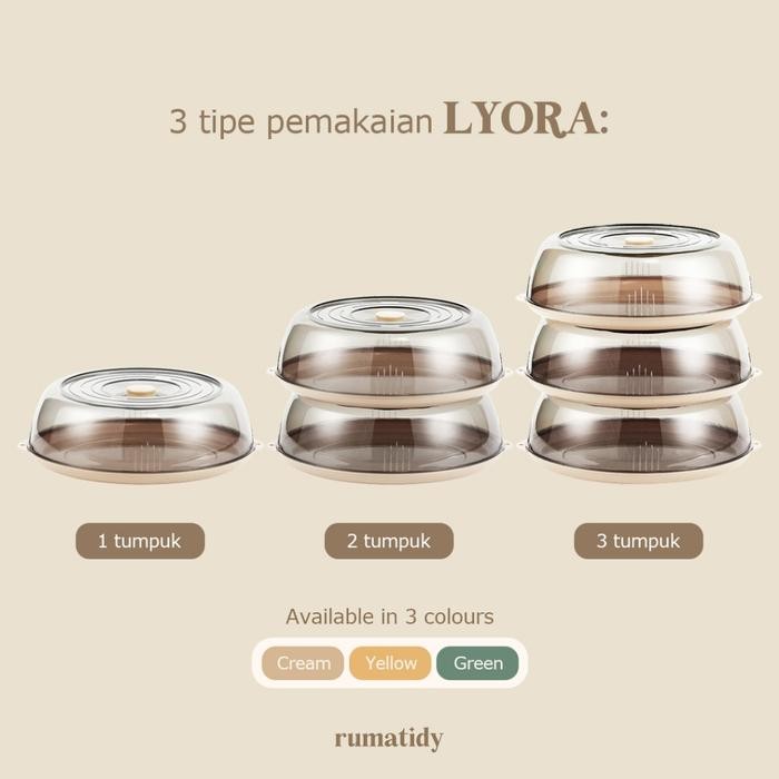 LYORA Tudung Saji Susun Penutup Makanan Portable Rak Penyimpanan Makanan