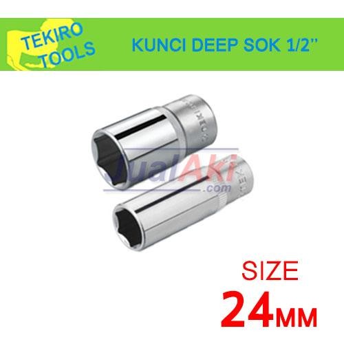 Ready TEKIRO 24mm 1/2" - Mata Kunci Deep Sok (Deep Socket Wrench)