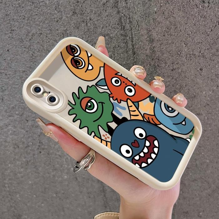 Casing Hp Untuk iPhone X Xs Xr Casing monster kecil kasingg ponsel Bahan silikon Cesing Casing Hp