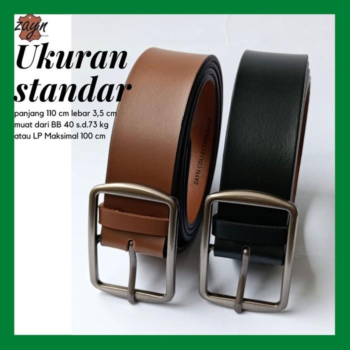 ikat pinggang unisex ukuran jumbo gesper cowok oversize belt wanita big size hitam