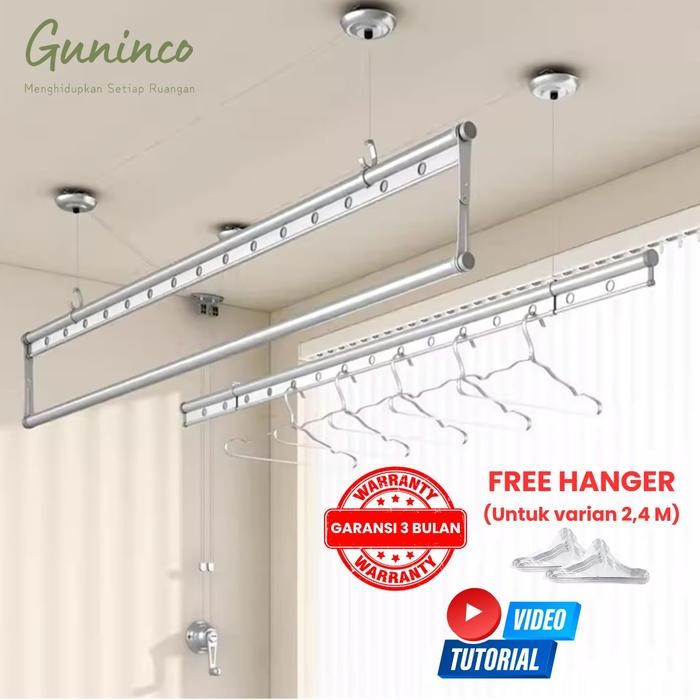 JEMURAN BAJU LIFTING 2.4M / jemuran baju katrol / jemuran baju lifting aluminium