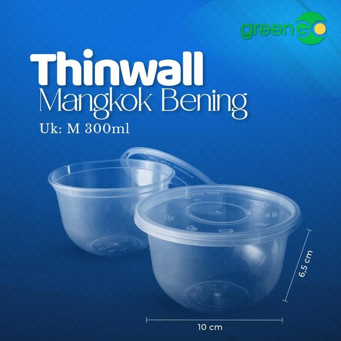 DJJ THINWALL BOWL AECO 300ML ISI 25 SET BOWL CUP KECIL PLASTIK DATAR DAN OVAL MURAH MANGKOK CUP