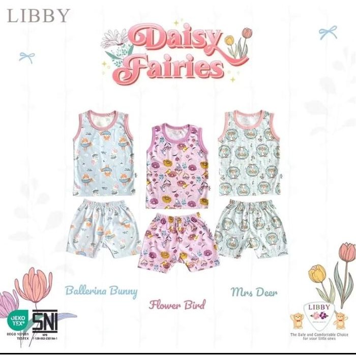 Promo Libby 3 Setelan Kutung Nb, 3-6,S,M,L Pakaian Bayi Original Libby