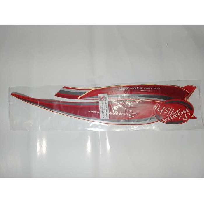 ORIGINAL Striping Lis Bodi & Stiker Body Scoopy 2018 Stylish Merah READY STOCK