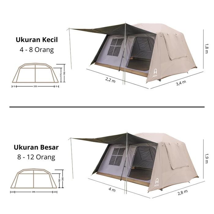 Aera Tenda Camping Tent Village Besar 8 - 12 Orang Tenda Camping Keluarga Besar Tenda Camping Double