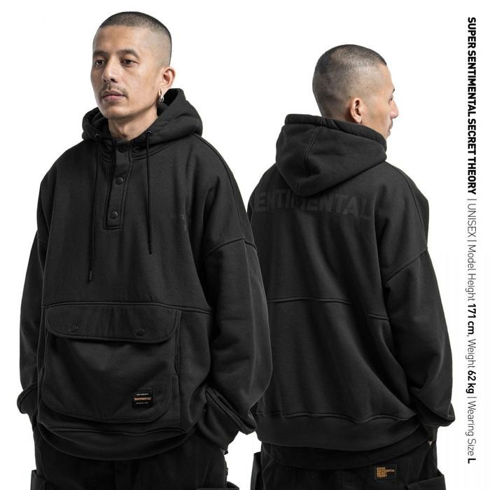 Sale Ssst Crag Cagoule Hoodie Oversize Hitam