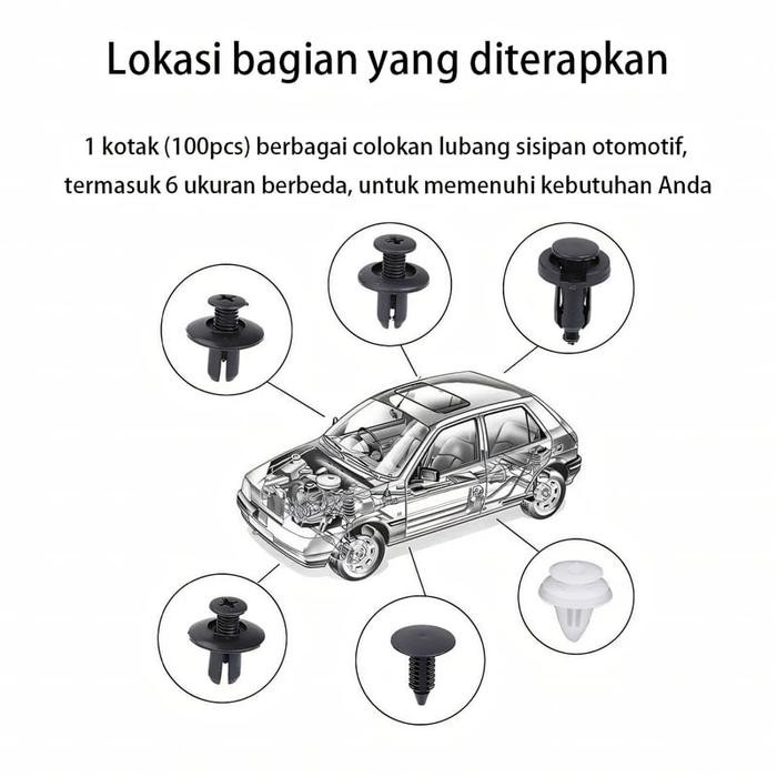 New New [100Pcs] Klip Bumper Mobil Baut Rivet Mobil Baut Rivet Baut Rivet Mobil Rivet