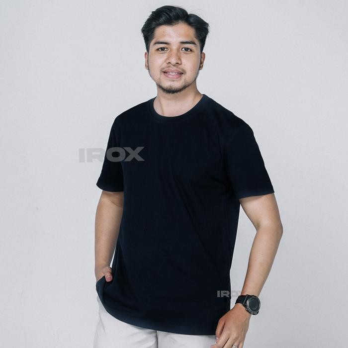 Baju Kaos Polos Dewasa Hitam Cotton Combed 24s Pria Wanita Hitam Polos new