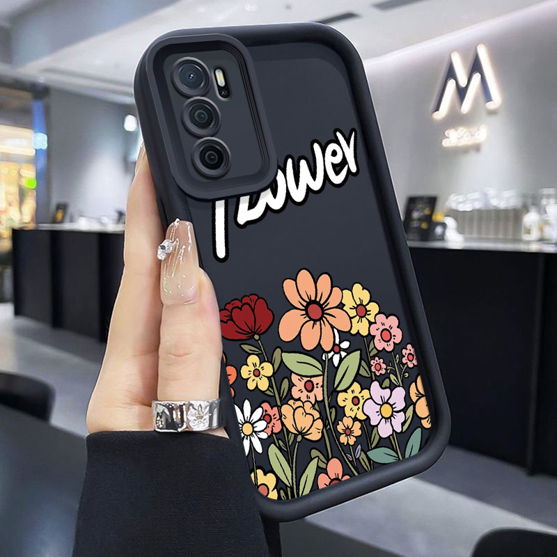 Casing Hp OPPO A16 OPPO A16s OPPO A54s Case Casing Bunga pola HP Kasing Silikon Softcase mata langit