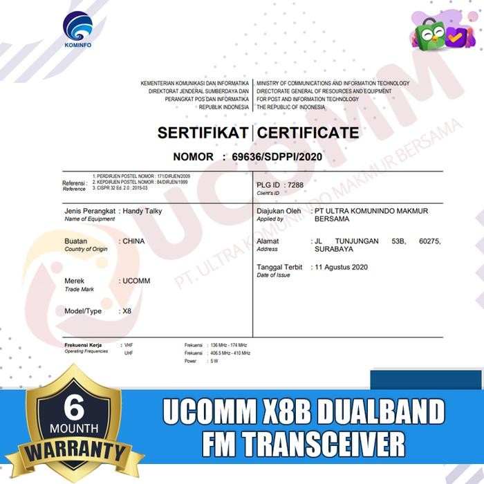 UCOMM X8B X8 HT DUALBAND HT BAOFENG UV 82 UV-82 ORIGINAL GARANSI RESMI