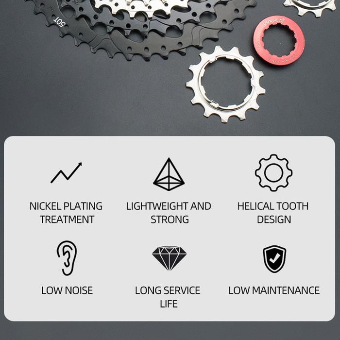 WAKE SPROCKET 11 SPEED 11 - 42T SILVER GEAR CASSETTE SEPEDA MTB