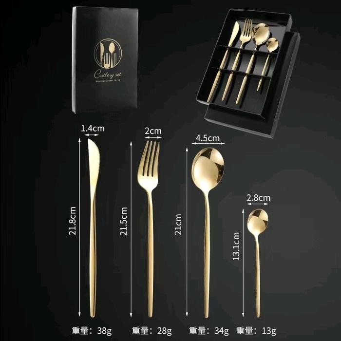Set Sendok Garpu Korea Gold Sultan Makan Pisau