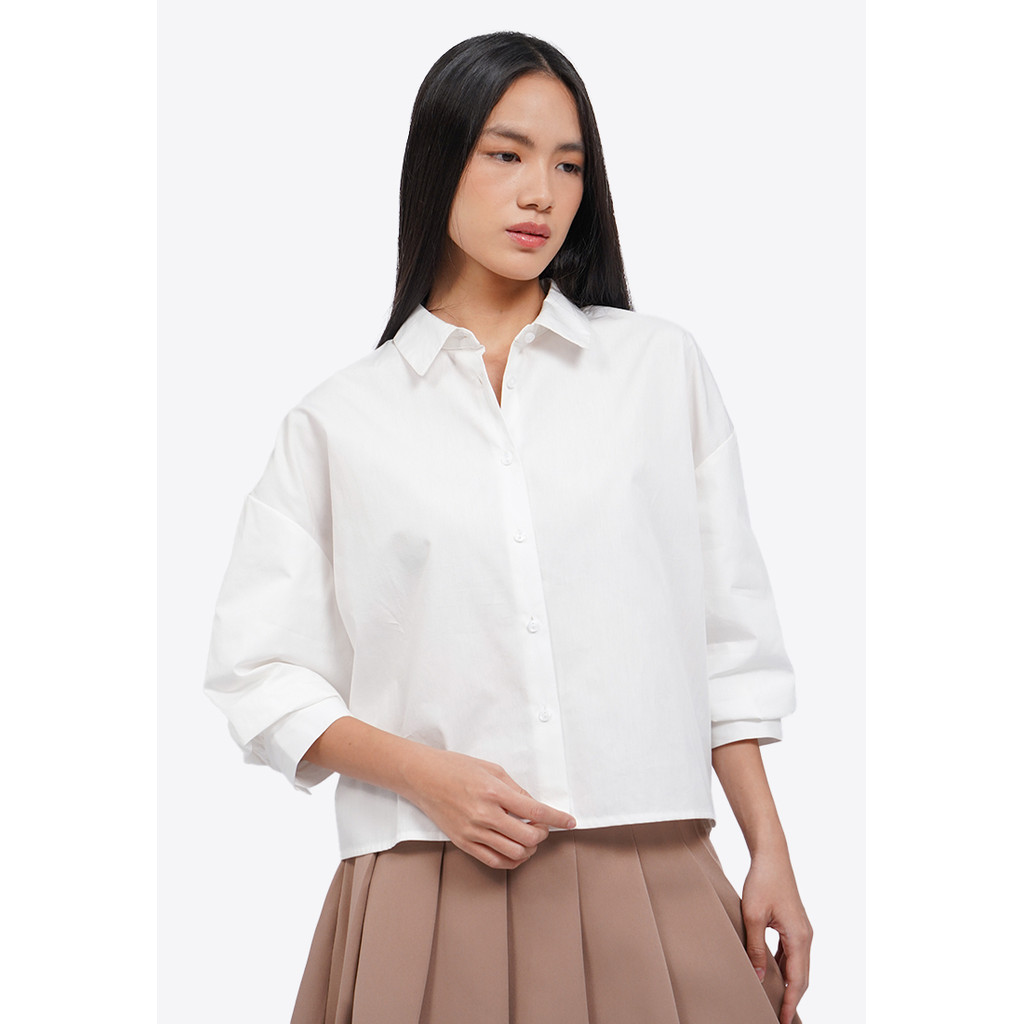 COLORBOX Balloon Sleeves Blouse Off White