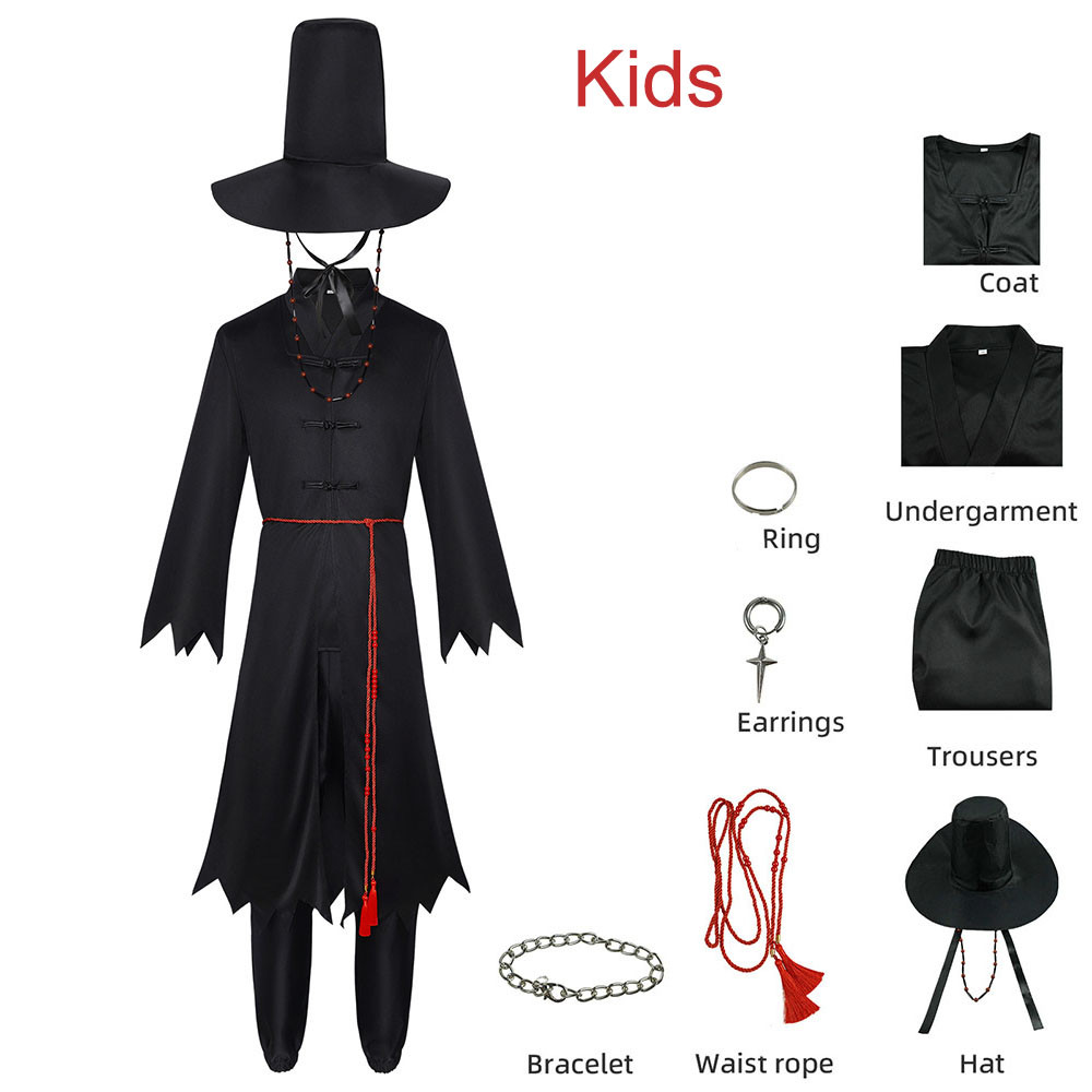 Children Demon Hunters Saja Boys Cosplay Costume Halloween Girls Boys Kpop Saja Costume Tops Pants