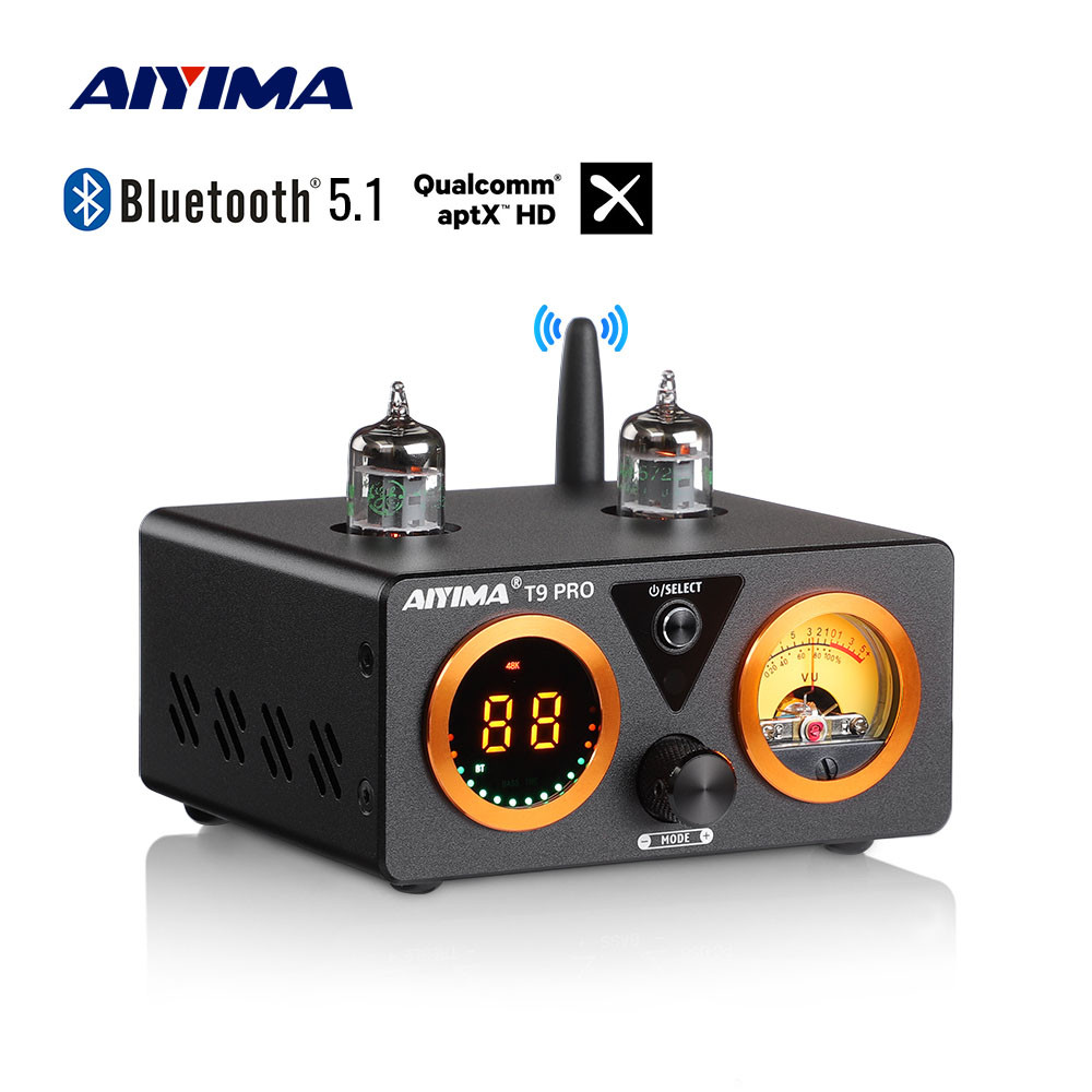 Aiyima Audio T9 Pro Stereo Vacuum Tube Amplifier Bluetooth 5.1 Qcc3040 Aptx Usb Dac Coax Opt Hifi