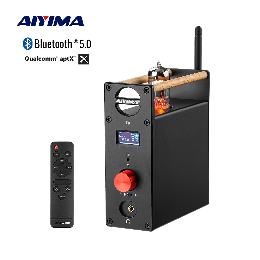 Aiyima Audio T8 Tube Vacuum Premplifier Bluetooth Amplifier Headphone Amplifier Hifi Bluetooth
