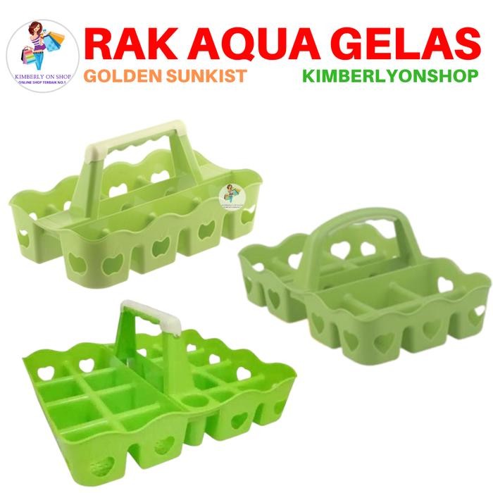 RAK AQUA GELAS KERANJANG AQUA PLASTIK RAK MINUMAN GOLDEN SUNKIST