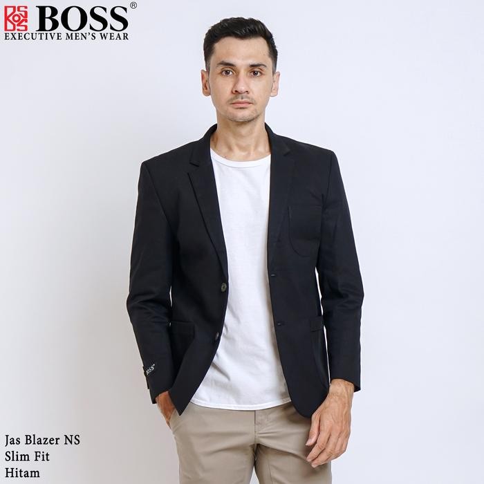 BOSS Jas Blazer Casual NS Slim Fit Hitam