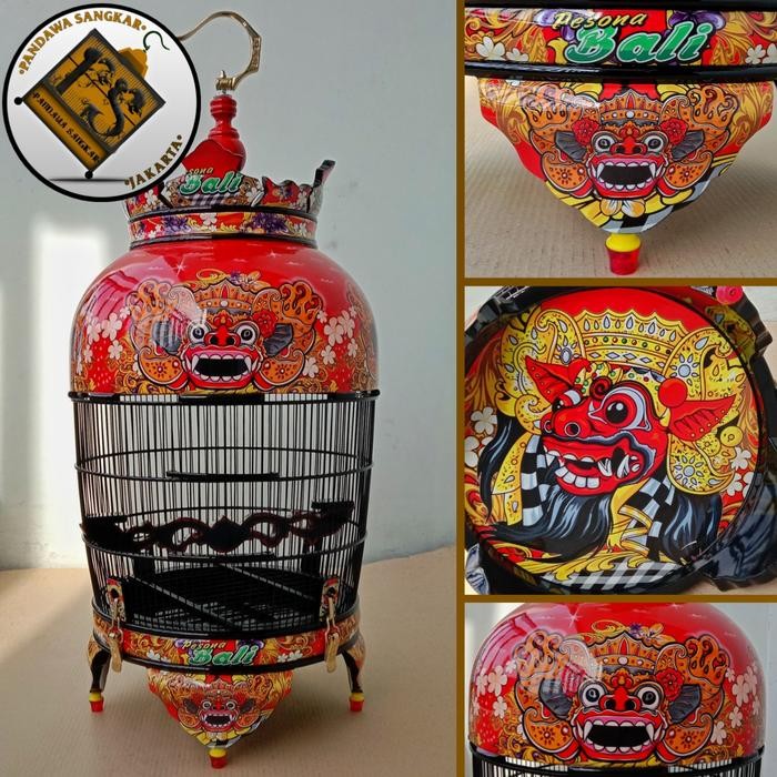 ASLI SANGKAR/KANDANG PERKUTUT CMS JATI DECAL MOTIF BARONG READY STOCK