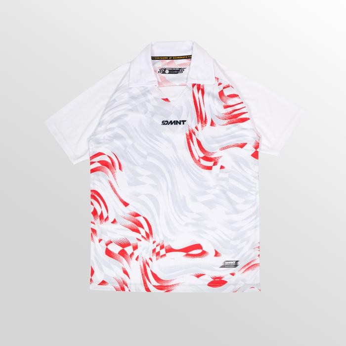 ORIGINAL DMNT Jersey Setelan Badminton B-004 White Red READY STOCK