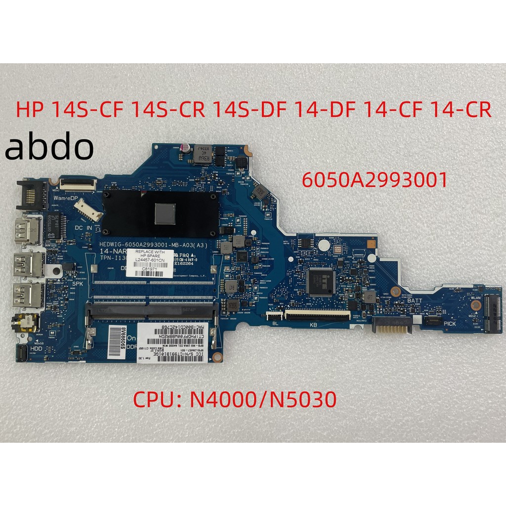 Casing Laptop 6050A2993001 Mainboard For HP 14-CF 14-DF 14S-DF TPN-I130 Laptop Motherboard  With N40