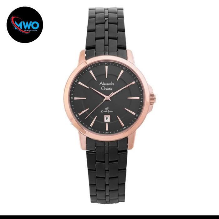 Alexandre Christie AC8655 AC 8655 black rosegold jam wanita Original - 06.26