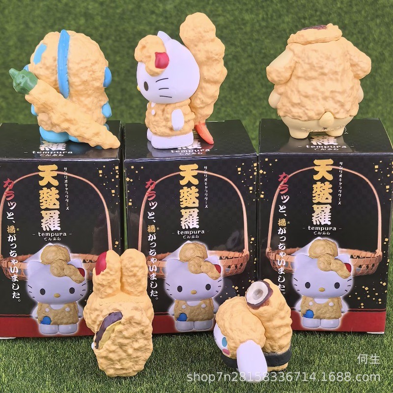Sanrio Blind Box Toys Tempura Shrimp Cat Mini Cute My Melody Cinnamoroll Doll Model Toys Collect