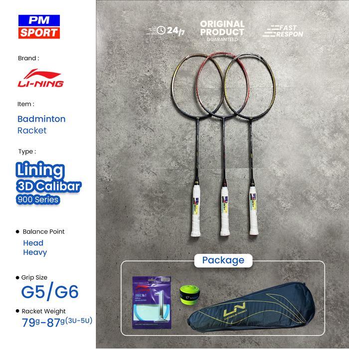 RAKET BADMINTON / BULUTANGKIS LINING 3D CALIBAR 900 / 900I INSTINCT / 900B BOOST ORIGINAL