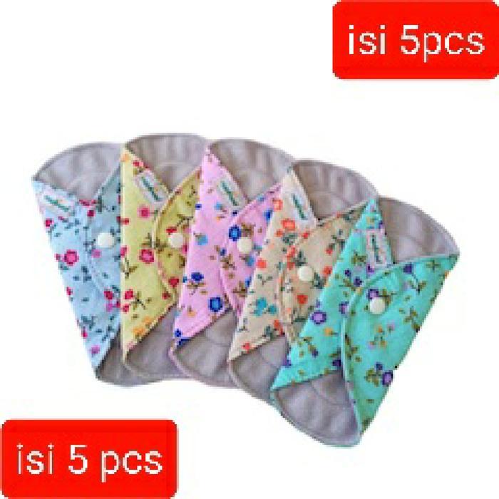 pembalut kain wanita cuci ulang isi 5pcs