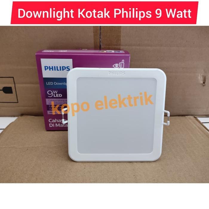 NEW Lampu Led Downlight Philips 9 Watt Kotak 9w