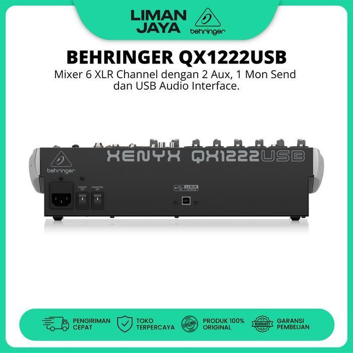 BEHRINGER QX1222USB Mixer 6 Channel Mic 2 Stereo 12 Input Soundcard USB Audio Interface