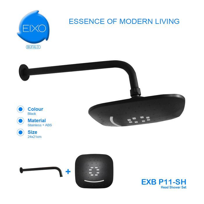 Paloma - Eixo Bufalo Head Shower Set Pancuran Mandi Tembok + Tiang