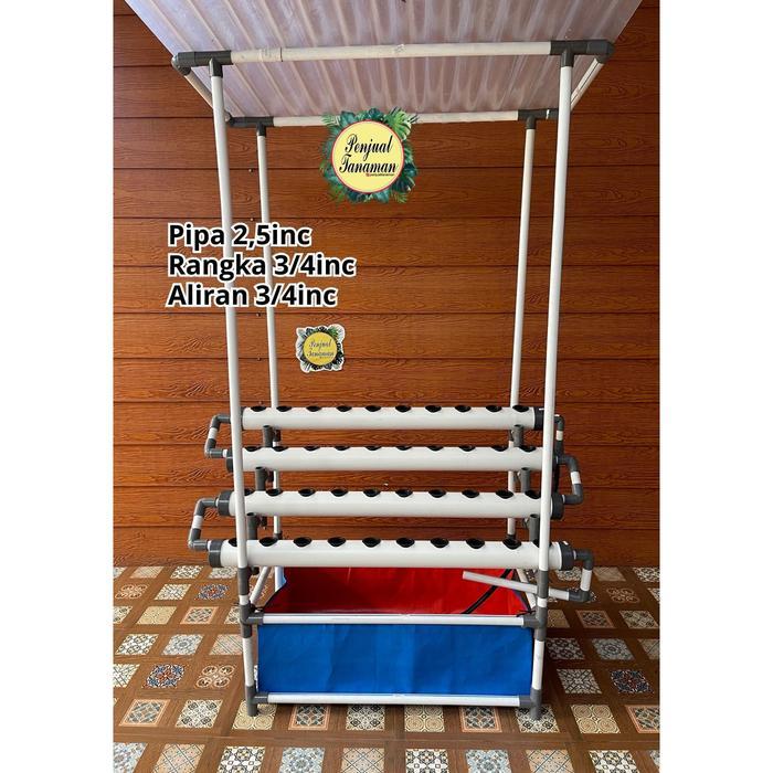 AQUAPONIK HIDROPONIK SET LENGKAP - DFT 2,5inch, Pakai Atap