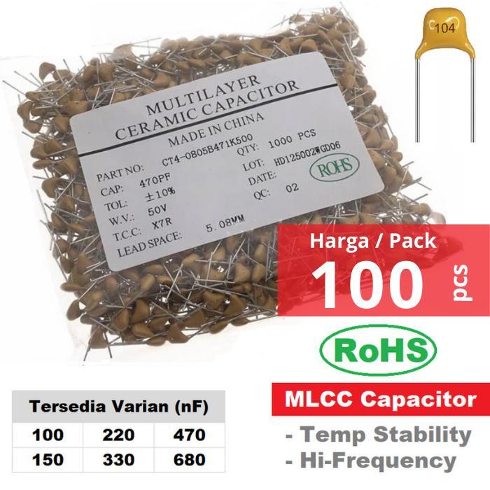 Grosir Pack - Multilayer Ceramic Capacitor Mlcc 100Nf 150Nf 220Nf 330Nf 470Nf 680Nf