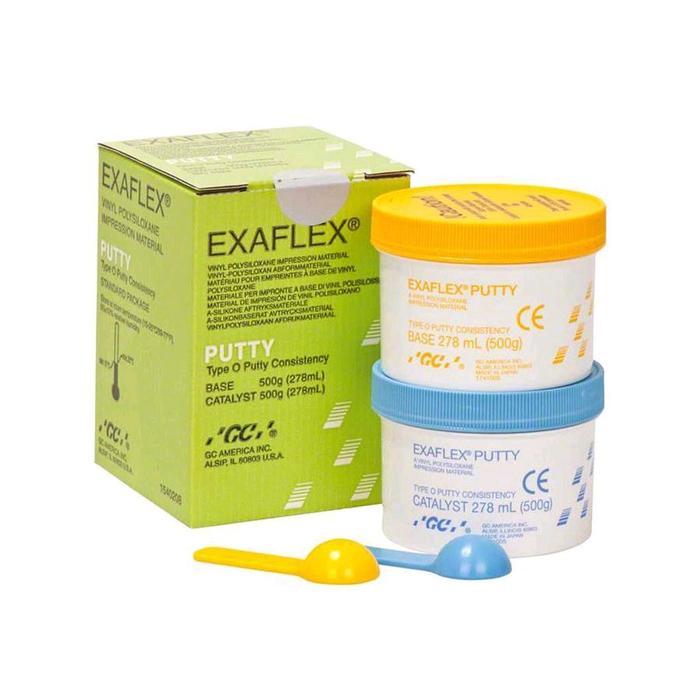 Exaflex Putty Double Impression Bahan Cetak Hidrofilik Thiksotropik 500gr Base Biru Muda & 500gr