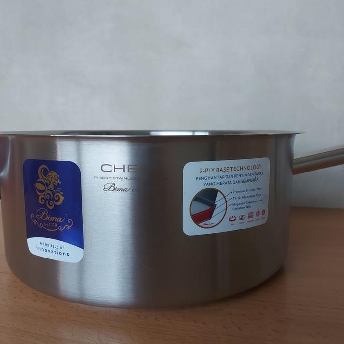 Sauce Pan Stainless SUS 304 Bima Chef Sauce Pan 3 Ply Professional