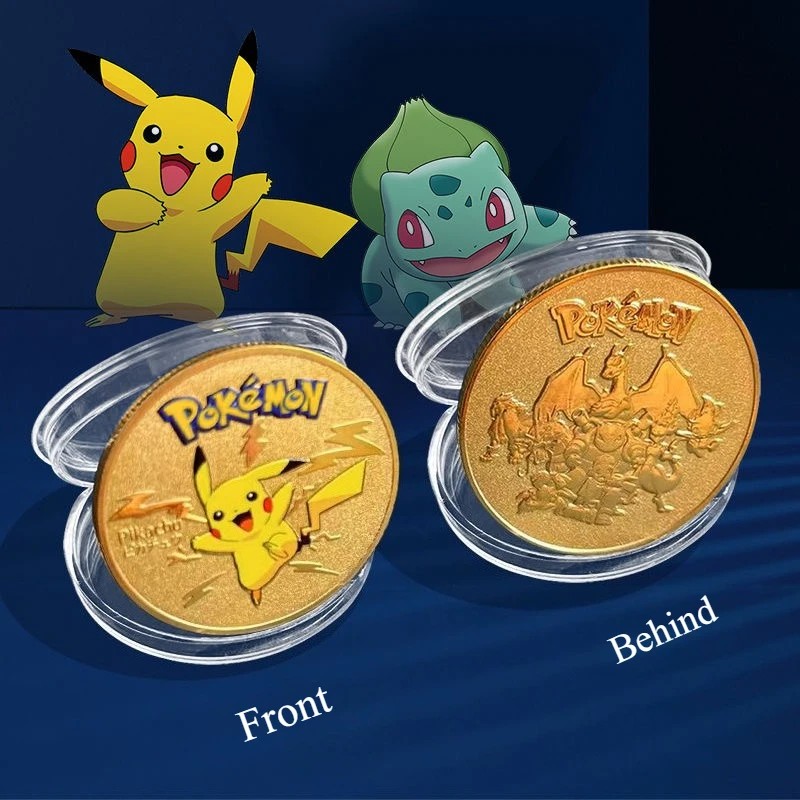 Pokemon commemorative Coin Metal Coins Anime Commemorative Coin Charizard Pikachu Golden Pokemon