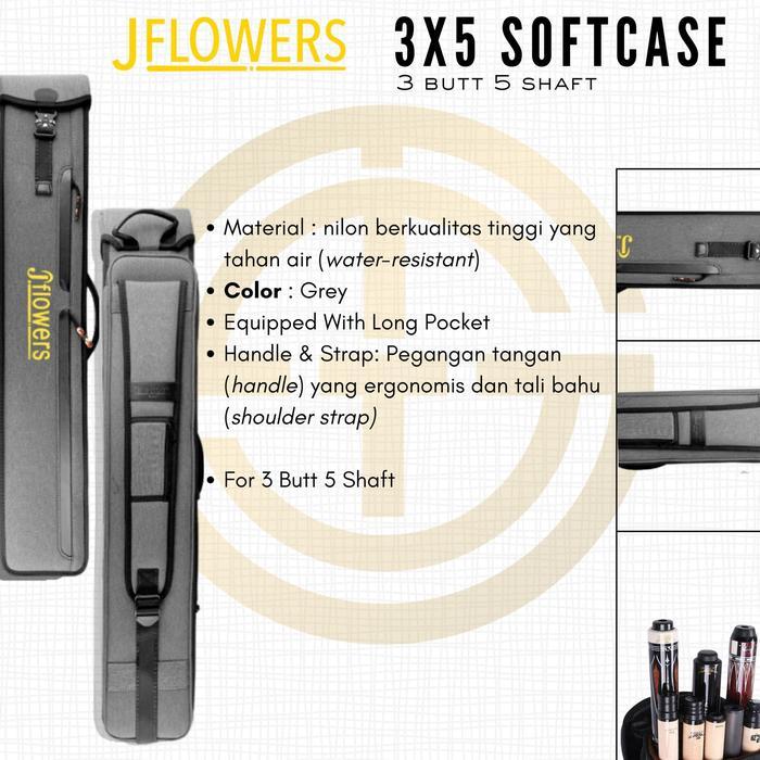 JFlowers Cue Softcase - Grey (3X5)