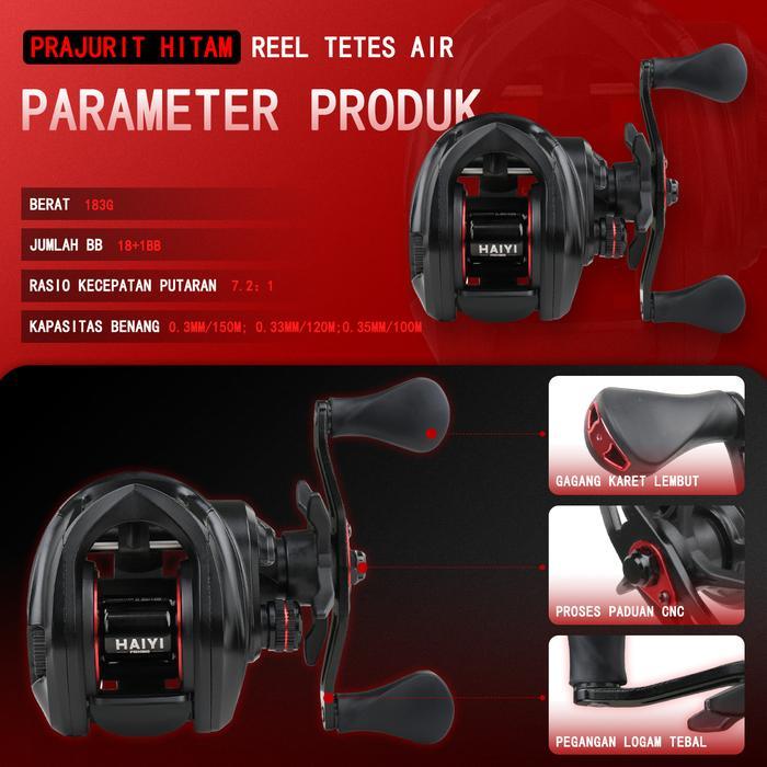 HAIYI FISHING Reel BC High Gear Reel Pancing Baitcasting BC Rasio Gigi 7.2:1 Baitcasting Reel murah